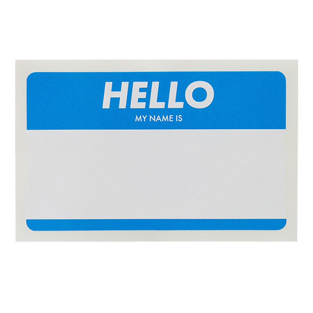 Hello Blue Sticker HELLO MY NAME IS sticker (blue) – LOCAL T-SHIRTS